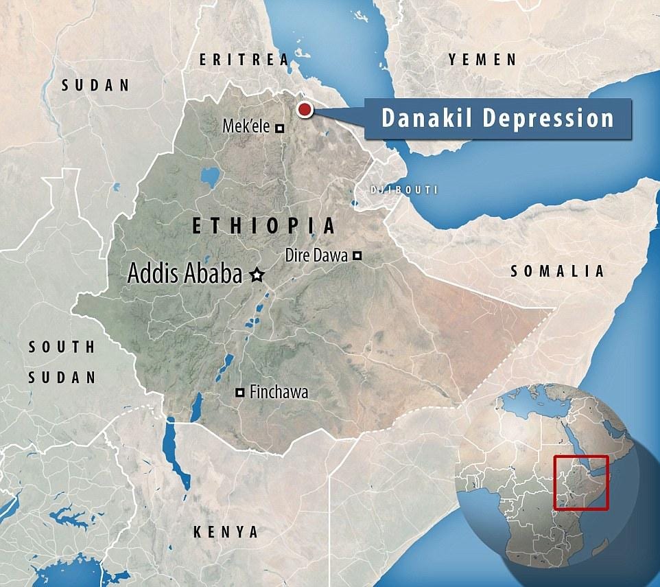 danakil сэтгэл гутрал Этиоп газрын зураг