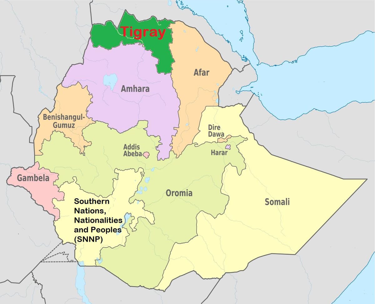 Этиопын tigray газрын зураг