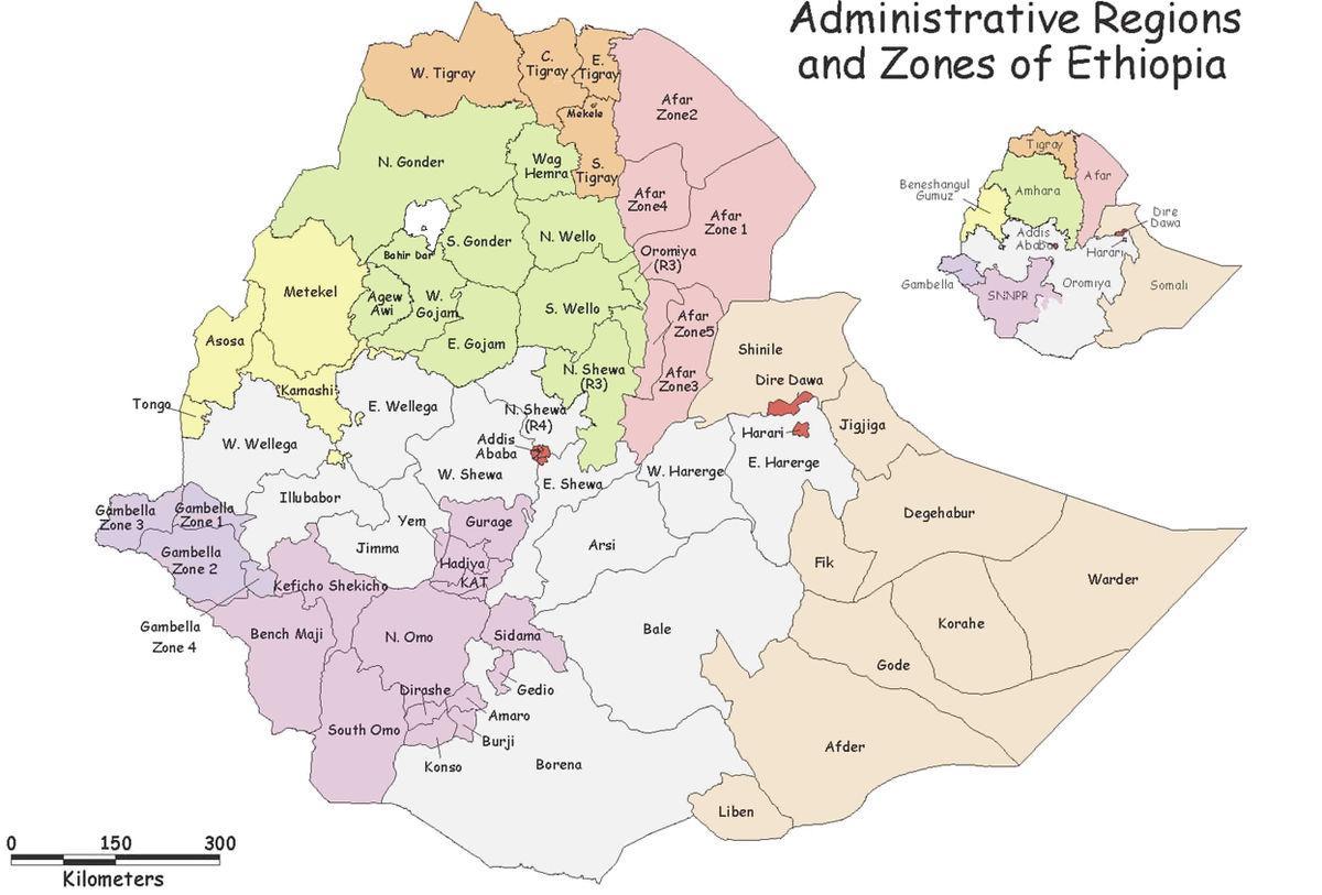 Этиоп woreda газрын зураг