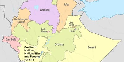 Этиоп amhara бүс нутгийн газрын зураг