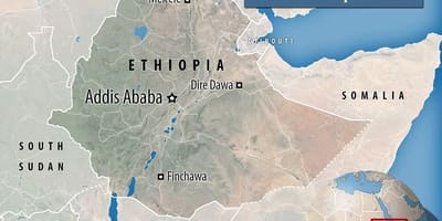 Danakil сэтгэл гутрал Этиоп газрын зураг